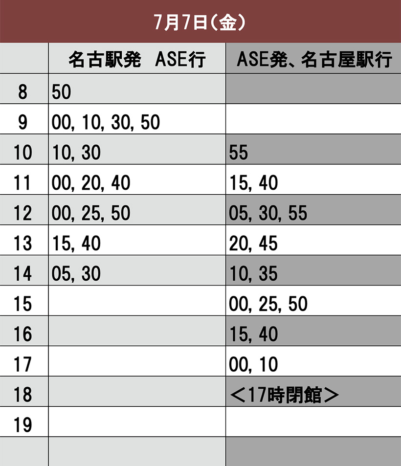 7月7日時刻表