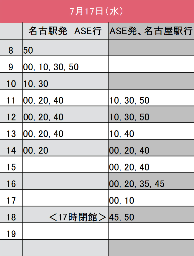 7月5日時刻表