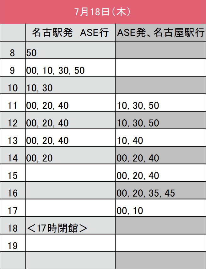 7月6日時刻表