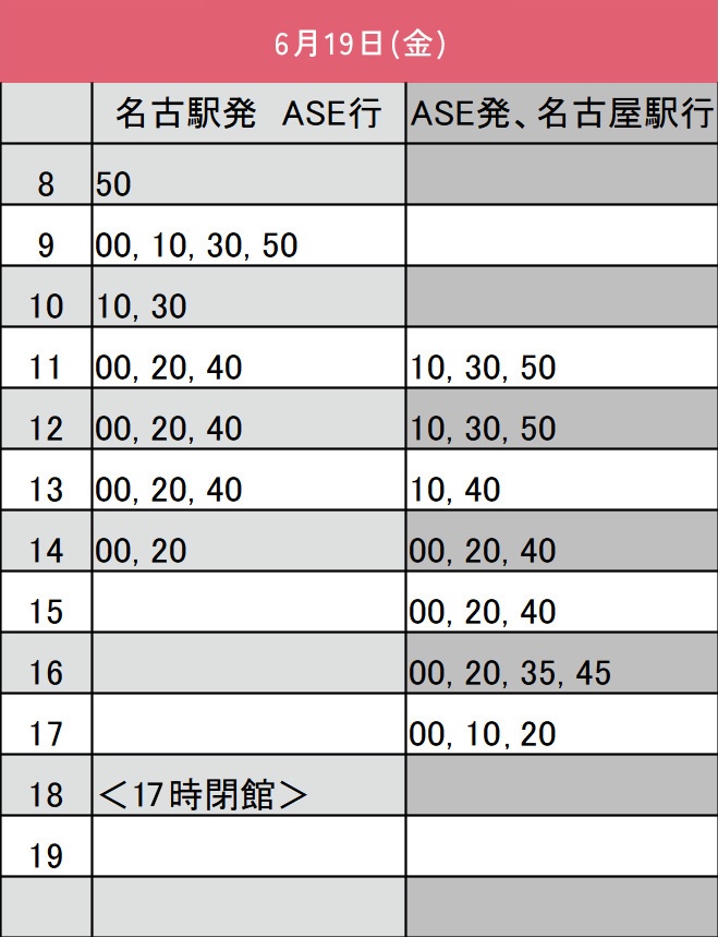 7月7日時刻表
